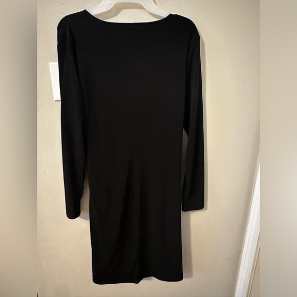 Charter Club Women's Black Ruched Gold Snake Clasp Dress Petite Large Cocktail - Picture 2 of 4